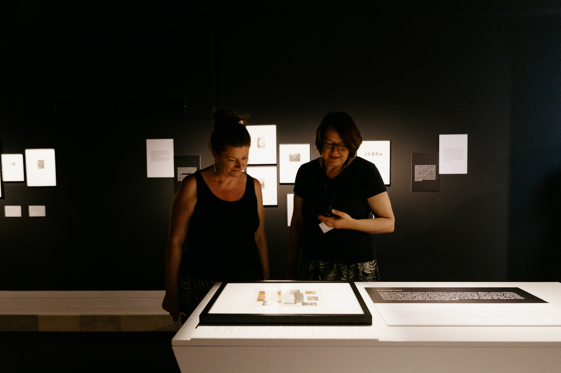 On the right is Éva Fisli, curator of the exhibition