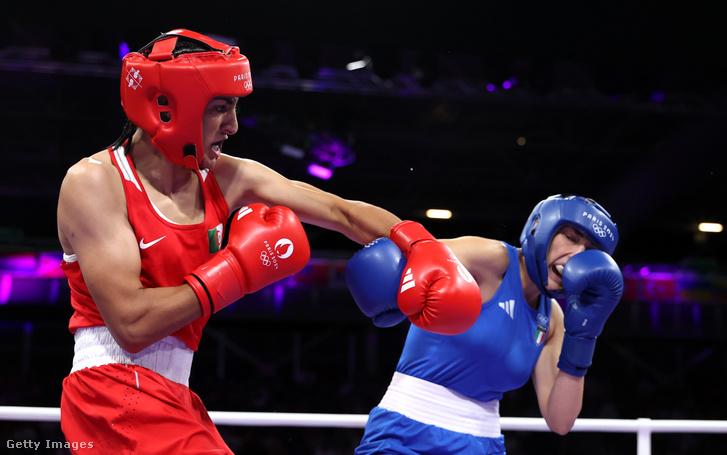 Imane Heliffel és Angela Carini 2024. augusztus 1-jén Fotó: Richard Pelham / Getty Images Hungary