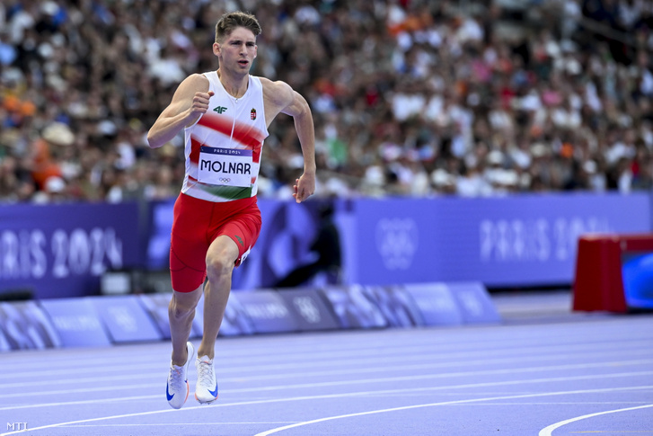 Molnár Attila a férfi 400 méteres síkfutás vigaszágában 2024. augusztus 5-én