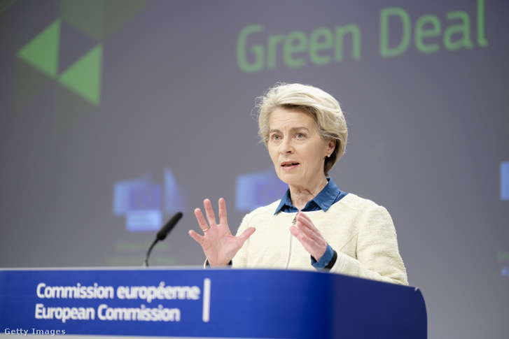 Ursula von der Leyen bemutatja a zöldmegállapodás ipari tervét 2023. február 1-jén, Brüsszelben