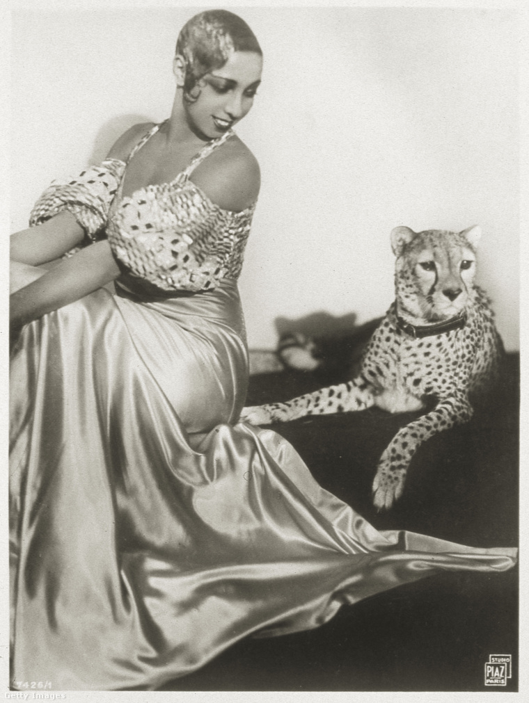 Josephine Baker és Chiquita, a gepárd. (Fotó: Transcendental Graphics / Getty Images Hungary)