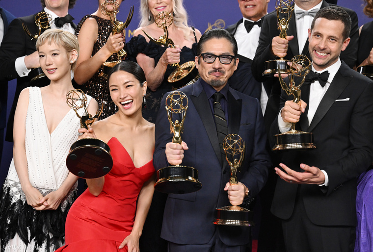 Tarolt az Emmy-gálán A sógun című sorozat. (Fotó: Gilbert Flores / Getty Images Hungary)