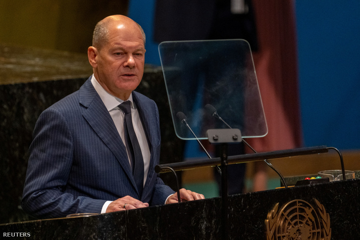 Olaf Scholz 2024. szeptember 22-én New York-ban