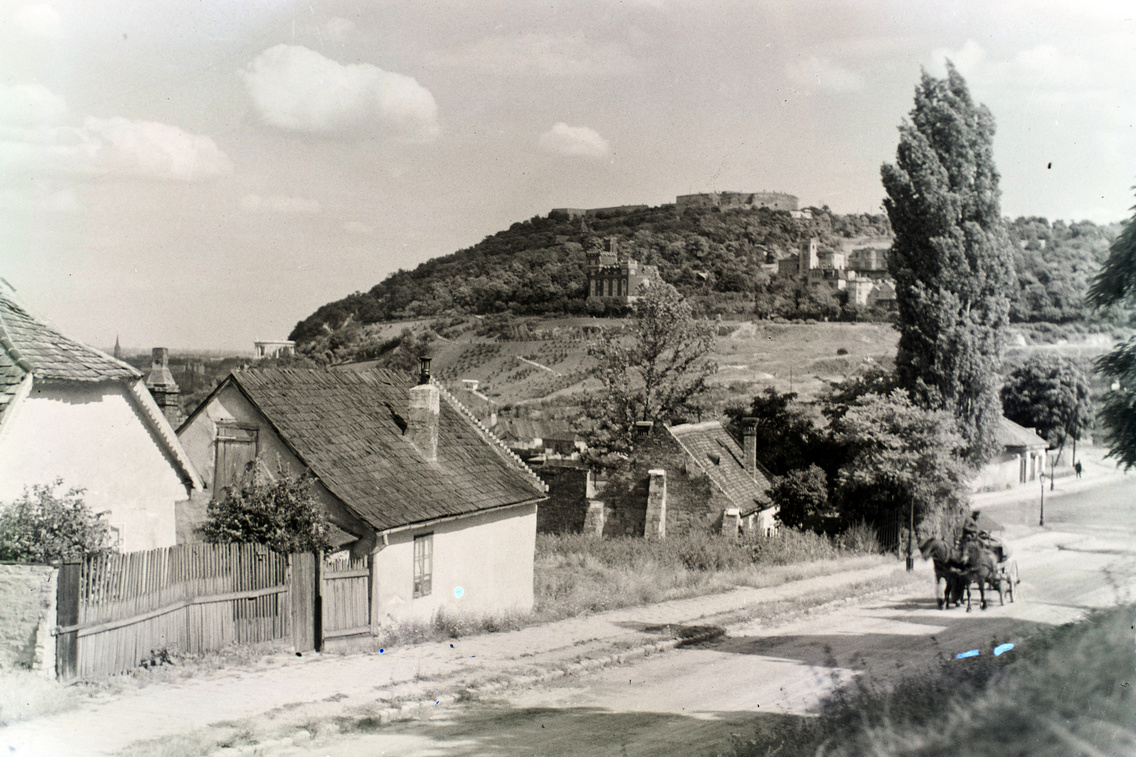 Naphegy utca, szemben a Gellért-hegy az Orom utca és a Bérc utca házaival, 1917