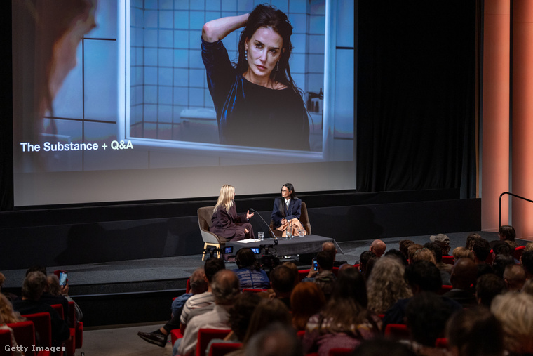 Demi Moore A szer egyik londoni vetítése utáni beszélgetésen. (Fotó: Shane Anthony Sinclair / Getty Images Hungary)