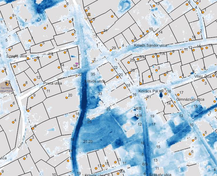 3. Csapadékvíz elöntési térkép