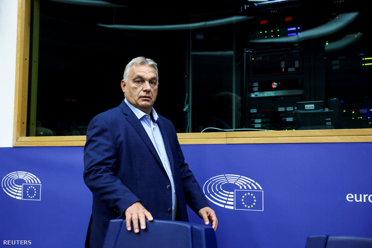 Orbán Viktor az Európai Parlamentben Strasbourgban 2024. október 8-án