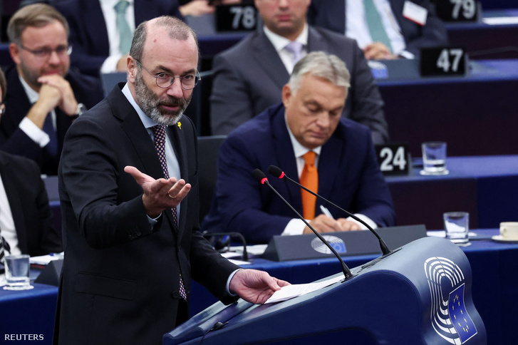 Manfred Weber felszólal a magyar uniós elnökségi programról szóló vitán az Európai Parlament plenáris ülésén, Strasbourgban 2024. október 9-én