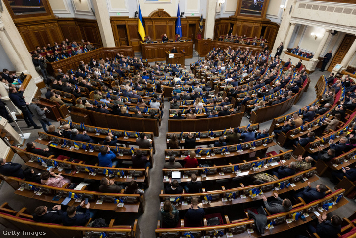 Az ukrán parlament Kijevben 2022. december 28-án