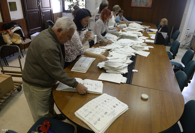 Szavazatszámláló bizottság a 15-ös választókerületben, április 12-én