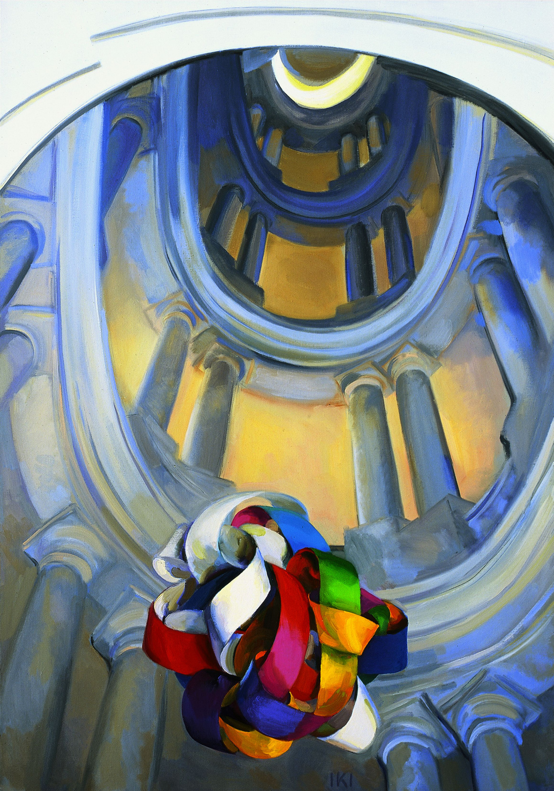 Borromini-lépcső, 2005, olaj, vászon, 150x100 cm