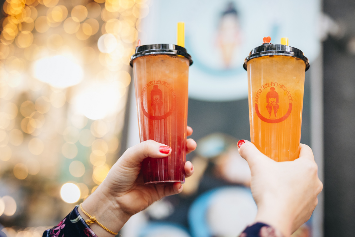 Epres és mangós bubble tea