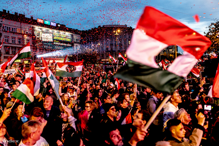 Magyar Péter beszédet mond 2024. október 23-án