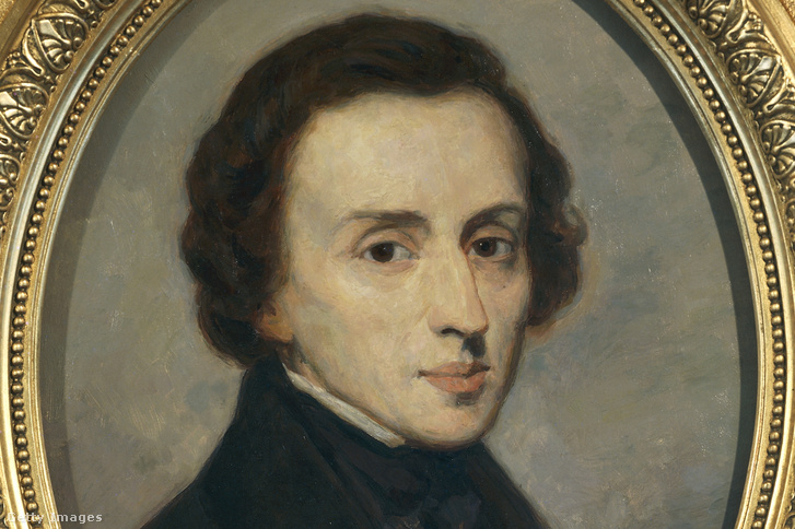 Frederic Chopin (1810 - 1849) lengyel zongoraművész és zeneszerző portréja. Ivan Boxel festménye