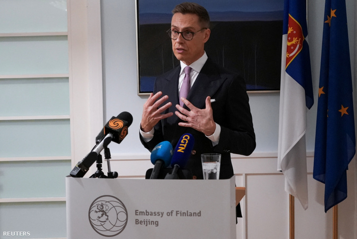 Alexander Stubb finn elnök Pekingben, Kínában 2024. október 29-én