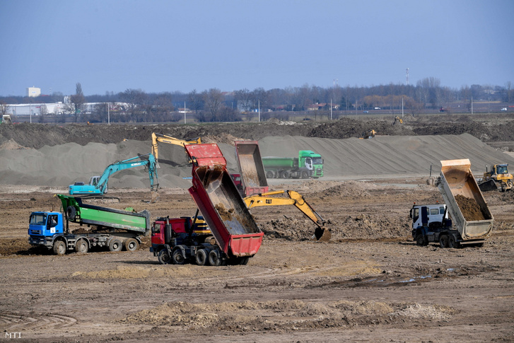 A leendő CATL akkumulátorgyár területe a Déli Ipari Parkban Debrecen közelében 2023. február 23-án