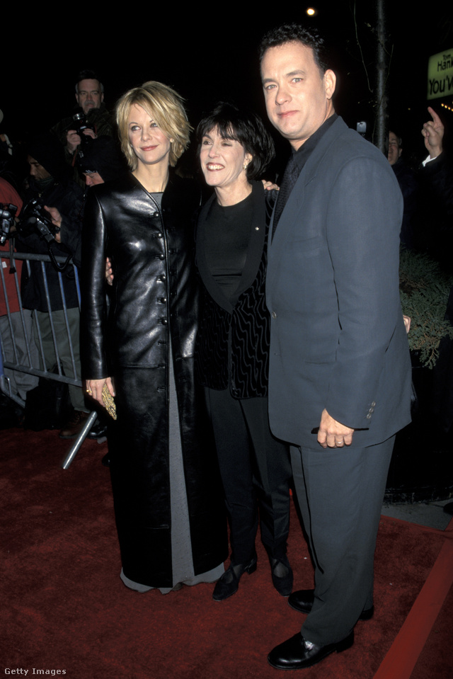 Meg Ryan, Nora Ephron és Tom Hanks A szerelem hálójában című film New York-i premierjén