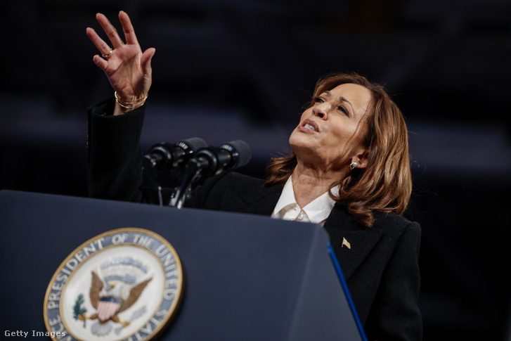 Kamala Harris demokrata alelnökjelölt 2024. október 13-án Greenville-ben, Észak-Karolinában