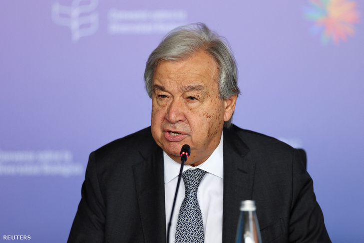 Antonio Guterres ENSZ-főtitkár Kolumbiában, Yumbóban 2024. október 30-án