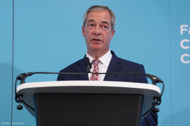 Nigel Farage Londonban, Angliában 2024. október 7-én