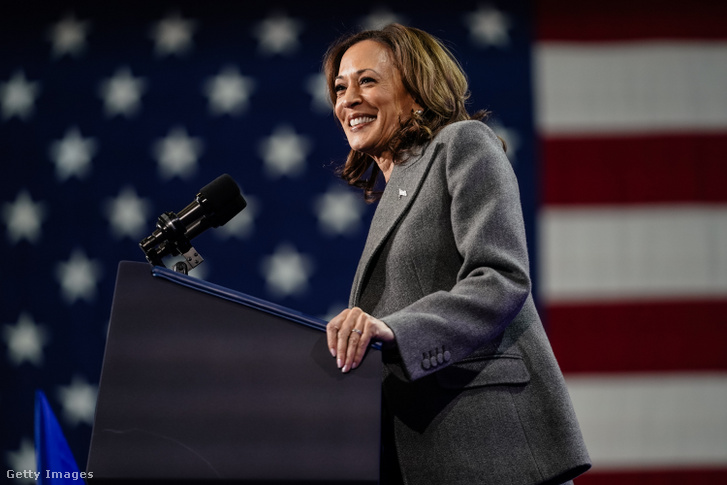 Kamala Harris demokrata elnökjelölt 2024. október 19-én Atlantában, Georgia államban