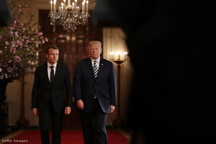 Emmanuel Macron és Donald Trump Washingtonban 2018. április 24-én