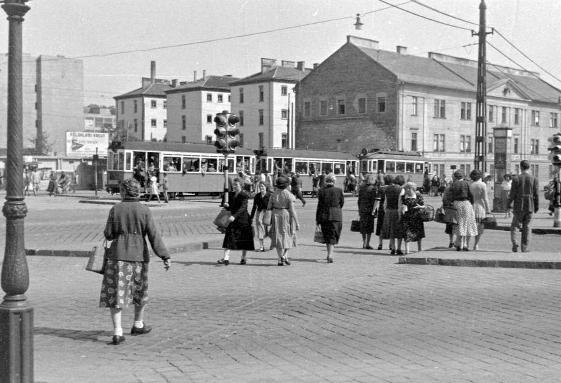 Széna tér, szemben a Margit körúti egykori fogház épületei (1953)