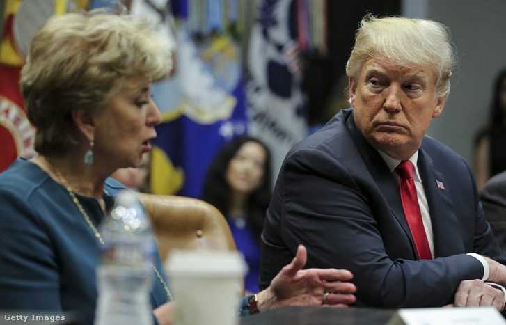 Linda McMahon és Donald Trump Washingtonban 2018. szeptember 17-én