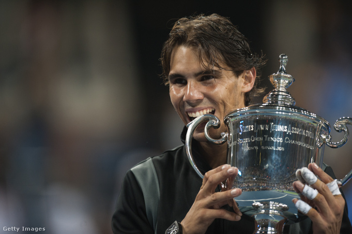 Rafael Nadal a 2010 US Open megnyerése után ünnepli karrierje legsikeresebb évét 2010. szeptember 13-án New Yorkban, az Amerikai Egyesült Államokban