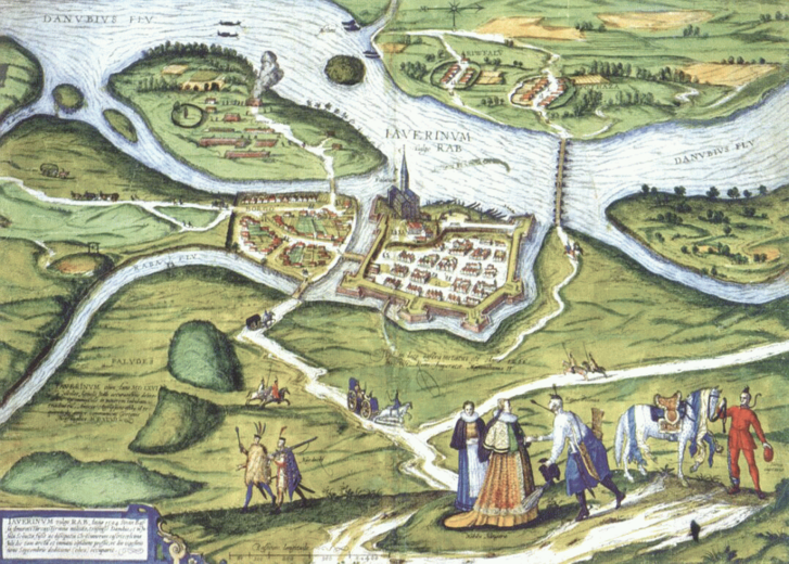 Győr és környéke 1566-ban a Hufnagel-metszeten