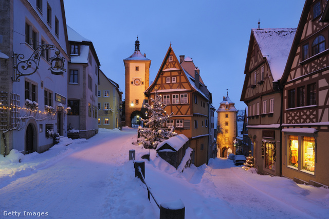 Rothenburg egész évben gyönyörű, de télen különösen hangulatos a város