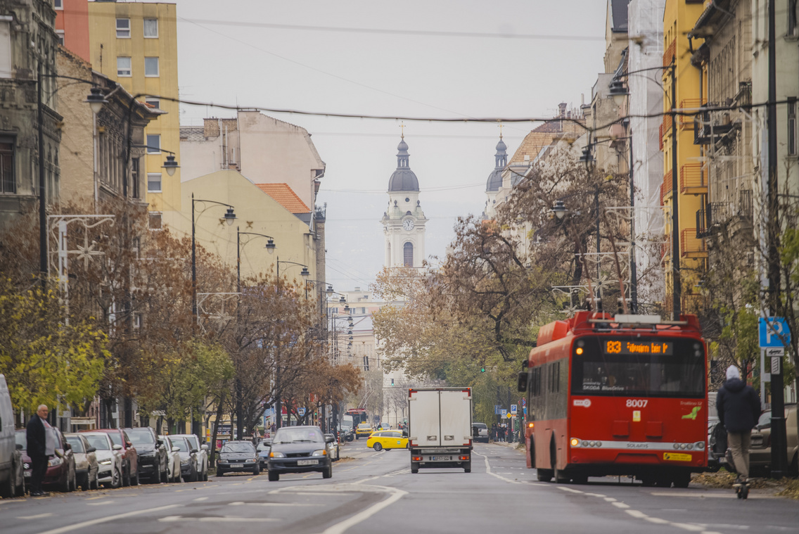 A Baross utca és a Dankó utca kereszteződése