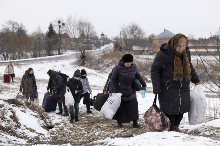 Ukrán menekültek 2022. március 9-én