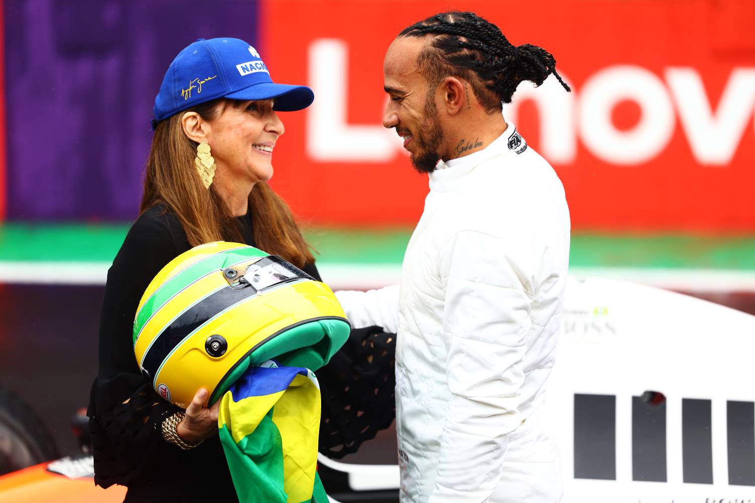 Viviane Senna és Lewis Hamilton