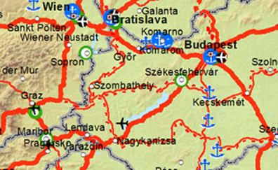 A TEN-T hálózatában jól látható helyet foglal a 20-as vonal. Meg is kapta a "fejlesztendő" cimkét. - Kép forrása: Európai Unió