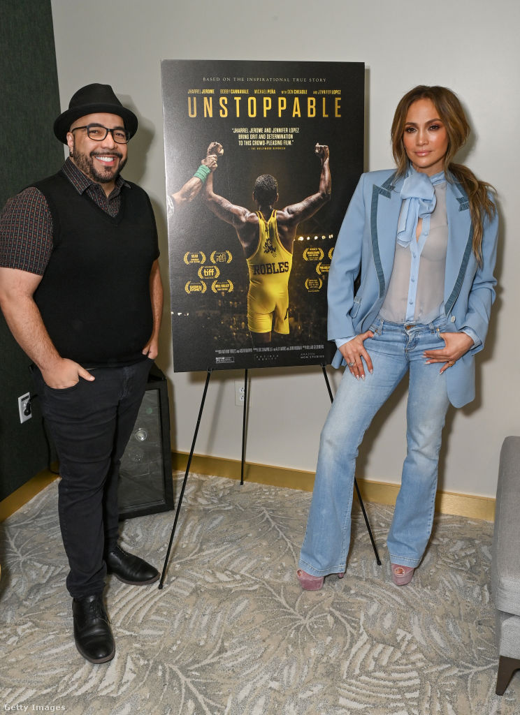 Jennifer Lopez az interjú után. (Fotó: Jerod Harris / Getty Images Hungary)