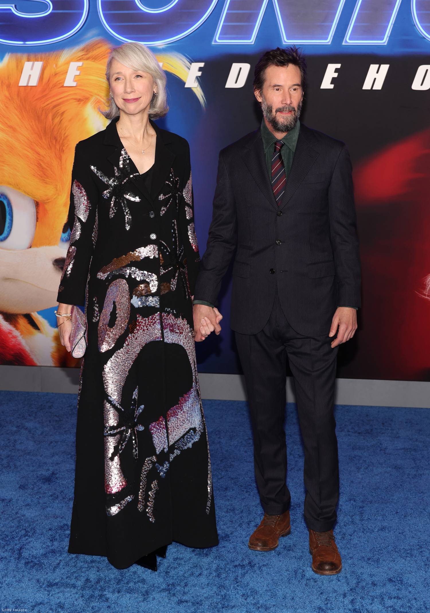 Keanu Reeves és Alexandra Grant december 16-án Hollywoodban a Sonic 3 premierjén. Alexandra minden tekintetet magára vonzott különleges ruhájában.