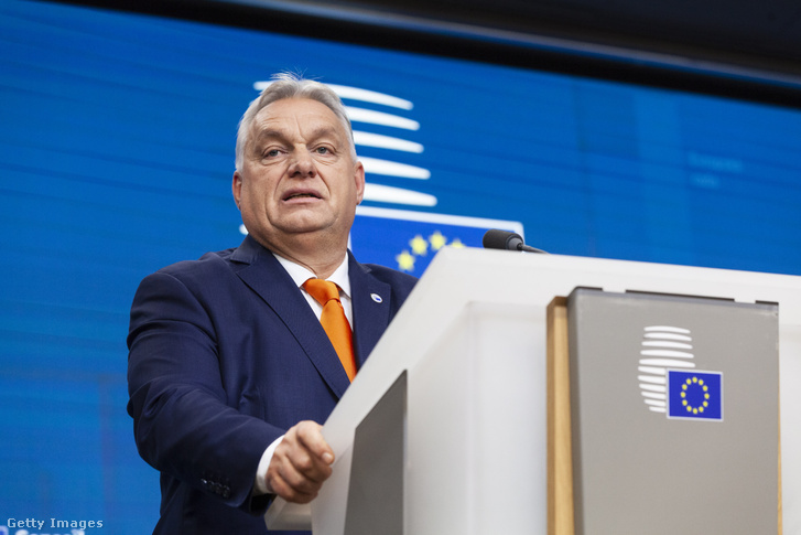 Orbán Viktor az EU-tagországok állam- és kormányfőinek brüsszeli csúcstalálkozóján 2024. december 19-én