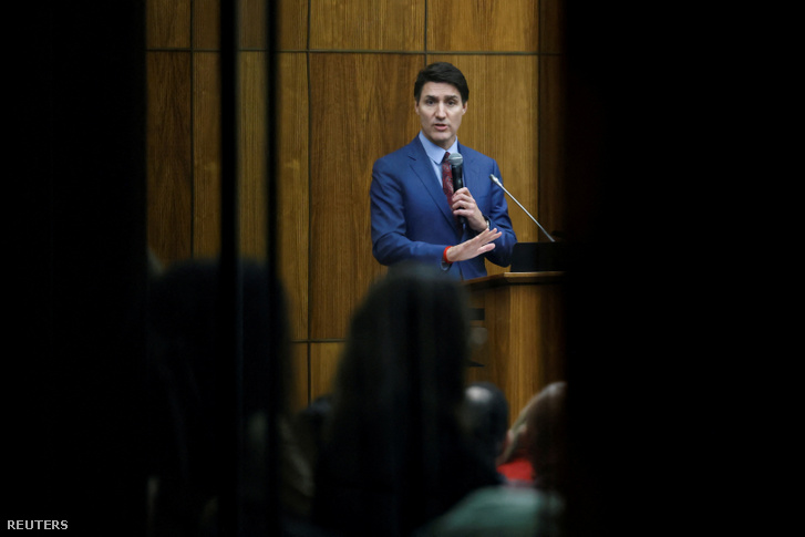 Justin Trudeau kanadai miniszterelnök 2024. december 16-án