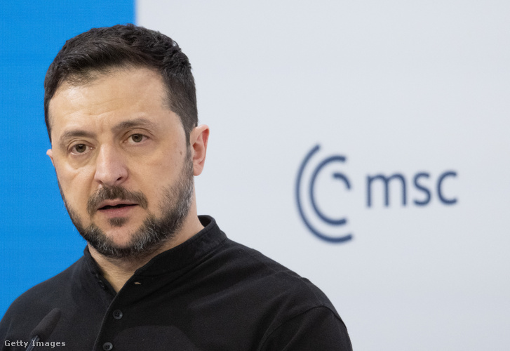 Volodimir Zelenszkij ukrán elnök Münchenben, Németországban 2025. február 15-én