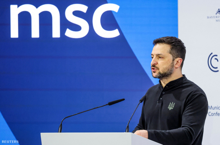 Volodimir Zelenszkij ukrán elnök Münchenben, Németországban 2025. február 15-én