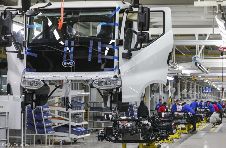 BYD műhely Huai'anban 2024. február 21-én