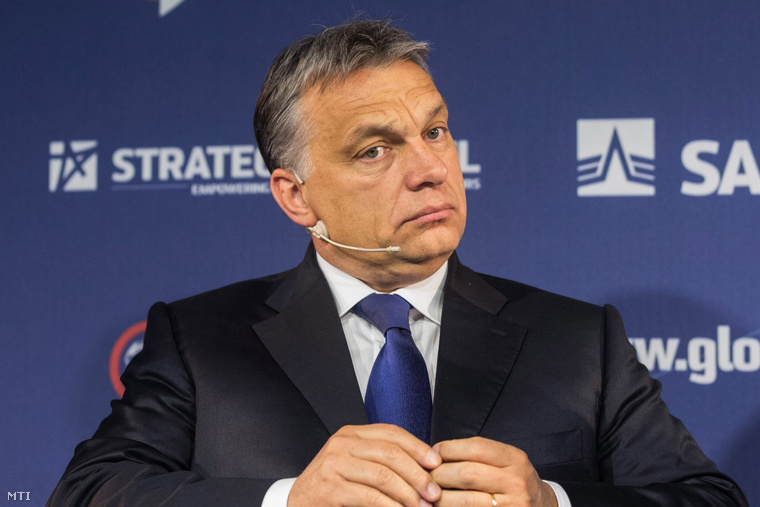 Orbán Viktor magyar miniszterelnök a Globsec globális kül- és biztonságpolitikai fórumon Pozsonyban 2014. május 15-én.