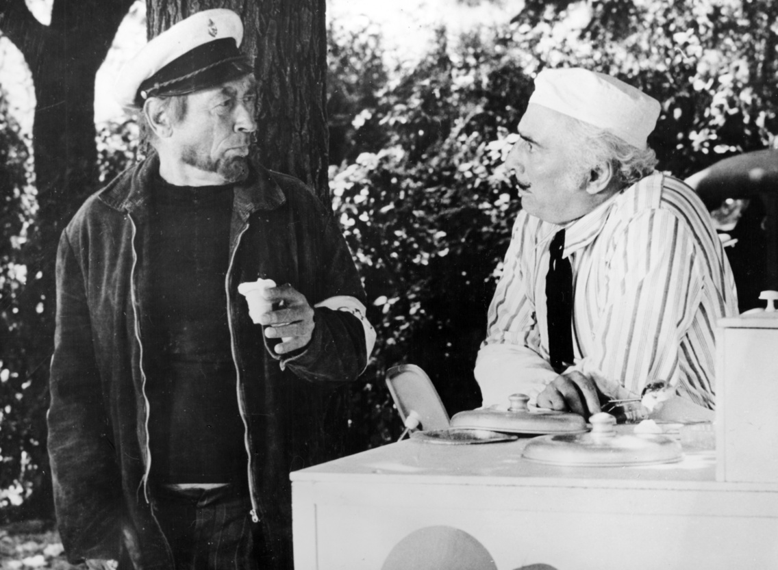 Bánhidi László (parkőr) és Alfonzó (Bagaméri, az elátkozott fagylaltos), a Keménykalap és krumpliorr című film szereplői (1973)