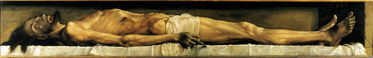 Hans Holbein: A halott Krisztus teste a sírban