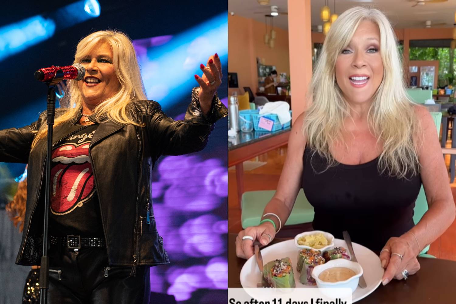 Samantha Fox 2022-ben és 2025-ben.