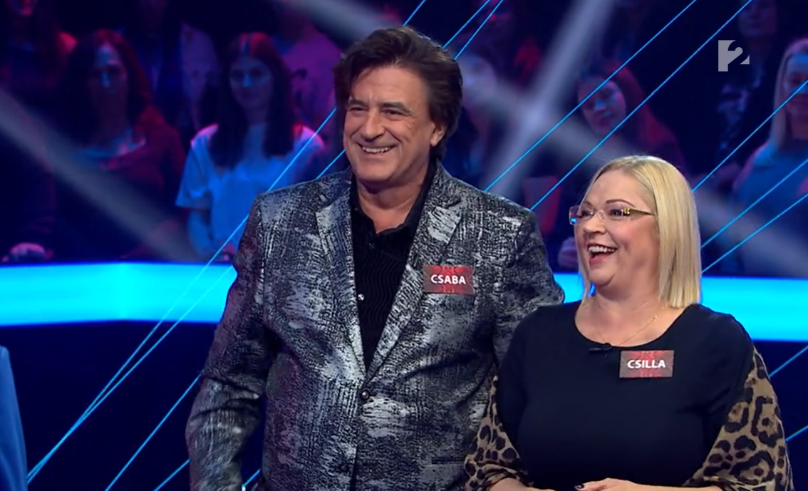 Tihanyi-Tóth Csaba és Csomor Csilla A 100 milliós játszma VIP című műsorban.