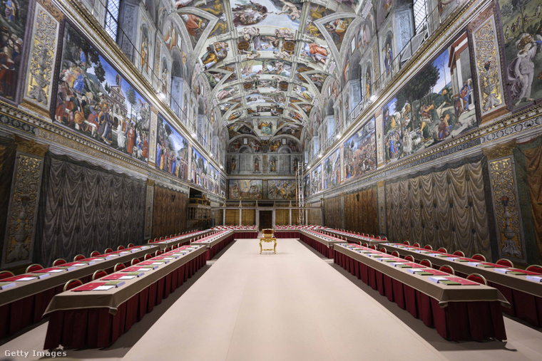 A Sixtus-kápolnában választják meg az új pápát. (Fotó: Vatican Pool / Getty Images Hungary)