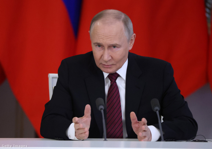 Vlagyimir Putyin 2025. május 10-én Moszkvában