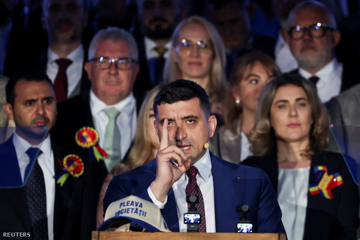 George Simion 2025. május 18-án Bukarestben